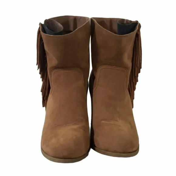 Rampage Frankey 8M Tan 3" heeled fringe ankle‎ boot - Picture 6 of 8